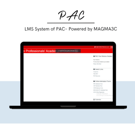 LMS-System-of-PAc institute Powered-by-MAGMA3C