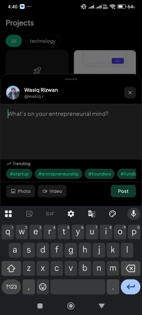 Entrepreneurship app app screenshot