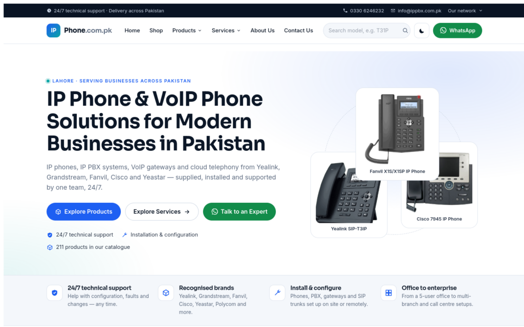 Screenshot of the ipphone.com.pk homepage