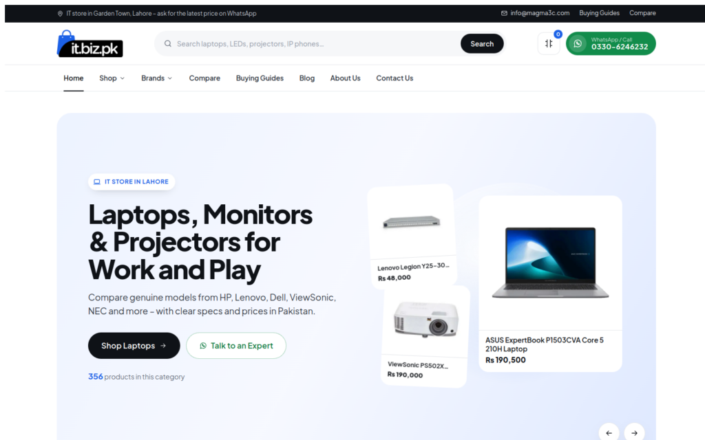 Screenshot of the it.biz.pk homepage