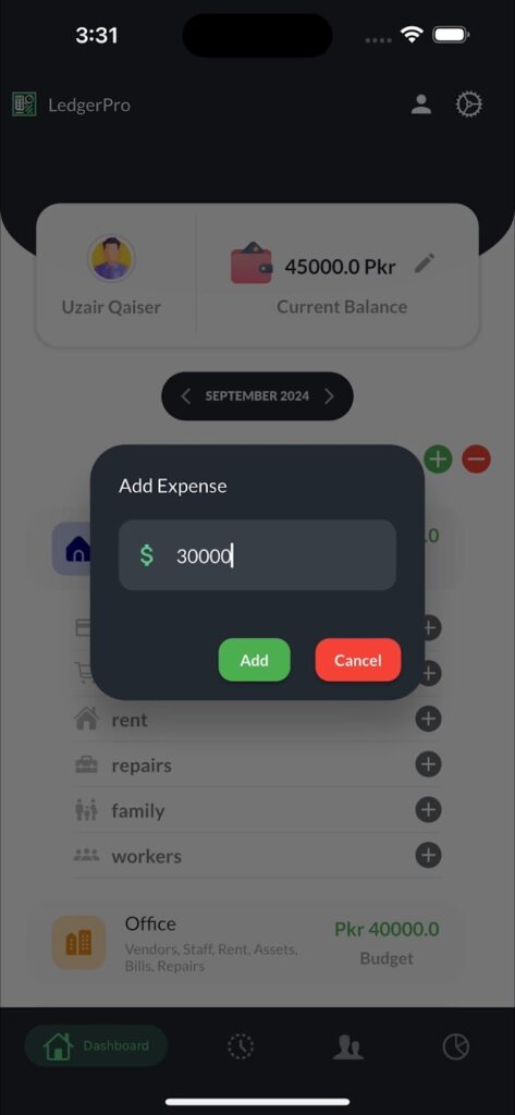 LedgerPro app screenshot
