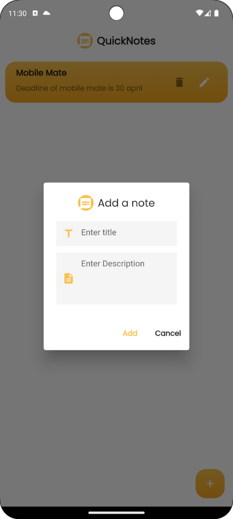 Quick Notes app screenshot