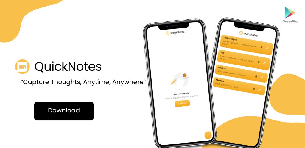 Quick Notes feature graphic from Google Play